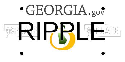 RIPPLE Georgia License Plate