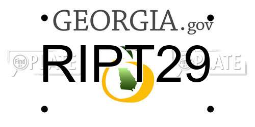 RIPT29 Georgia License Plate