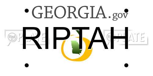 RIPTAH Georgia License Plate