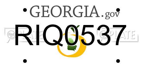 RIQ0537 Georgia License Plate
