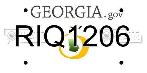 RIQ1206 Georgia License Plate