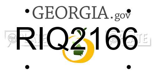 RIQ2166 Georgia License Plate