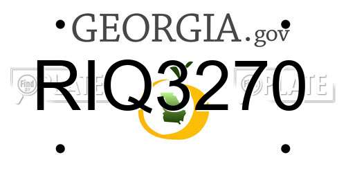 RIQ3270 Georgia License Plate