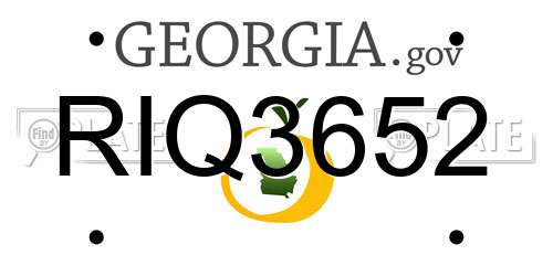 RIQ3652 Georgia License Plate