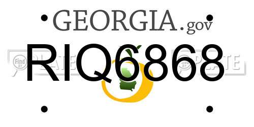 RIQ6868 Georgia License Plate