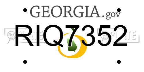 RIQ7352 Georgia License Plate