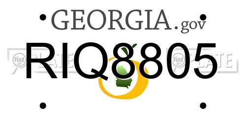 RIQ8805 Georgia License Plate