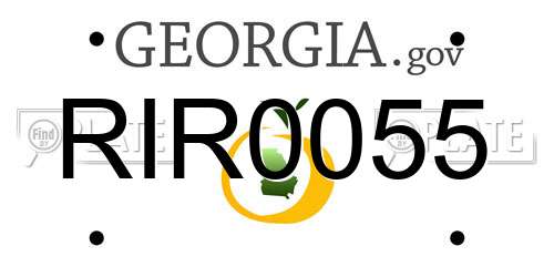 RIR0055 Georgia License Plate
