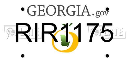 RIR1175 Georgia License Plate