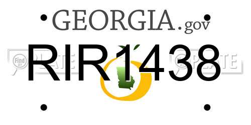 RIR1438 Georgia License Plate