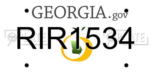 RIR1534 Georgia License Plate