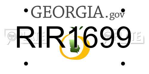 RIR1699 Georgia License Plate