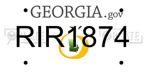 RIR1874 Georgia License Plate