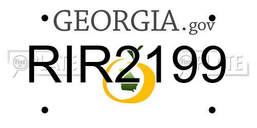 RIR2199 Georgia License Plate