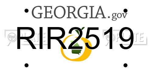 RIR2519 Georgia License Plate