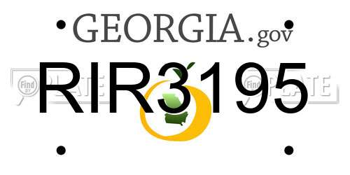 RIR3195 Georgia License Plate