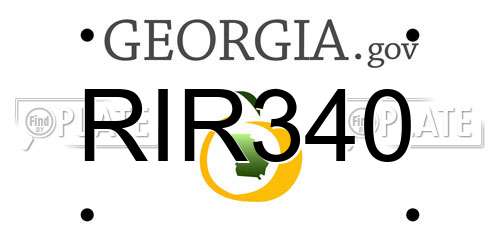 RIR340 Georgia License Plate