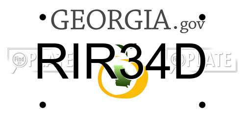 RIR34D Georgia License Plate