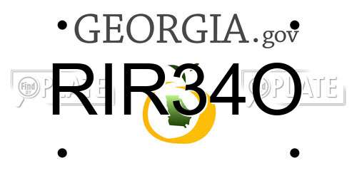 RIR34O Georgia License Plate