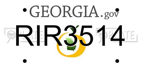 RIR3514 Georgia License Plate