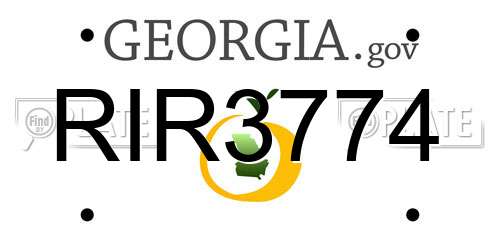RIR3774 Georgia License Plate