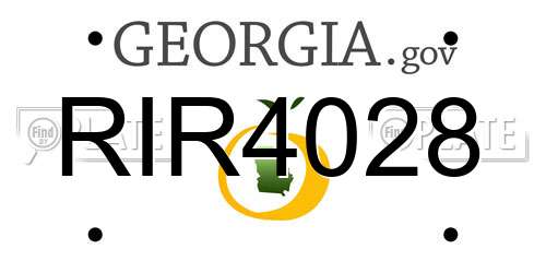 RIR4028 Georgia License Plate