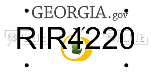 RIR4220 Georgia License Plate