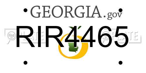RIR4465 Georgia License Plate
