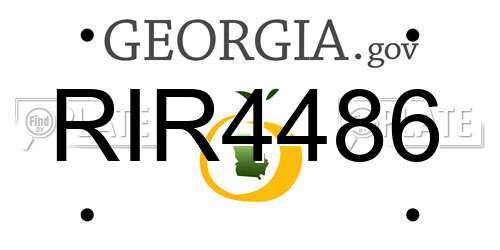 RIR4486 Georgia License Plate