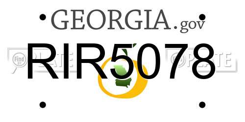 RIR5078 Georgia License Plate