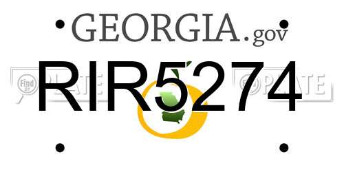 RIR5274 Georgia License Plate