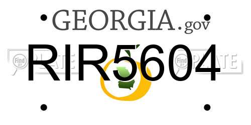 RIR5604 Georgia License Plate