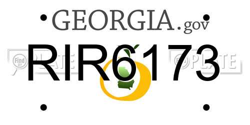 RIR6173 Georgia License Plate