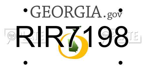 RIR7198 Georgia License Plate