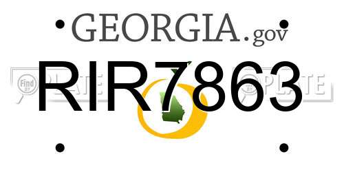 RIR7863 Georgia License Plate