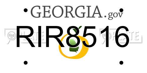 RIR8516 Georgia License Plate