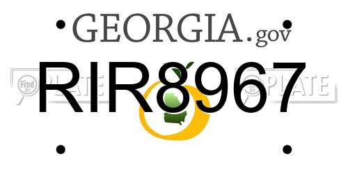 RIR8967 Georgia License Plate