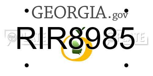 RIR8985 Georgia License Plate