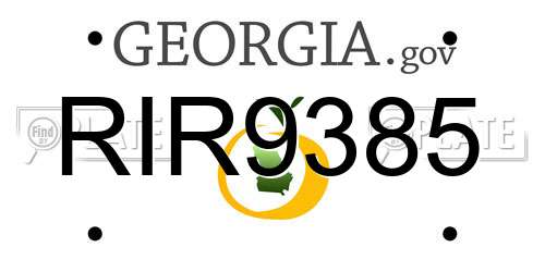 RIR9385 Georgia License Plate
