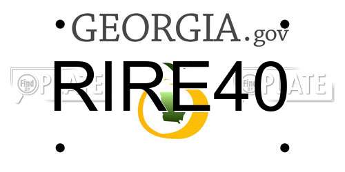 RIRE40 Georgia License Plate
