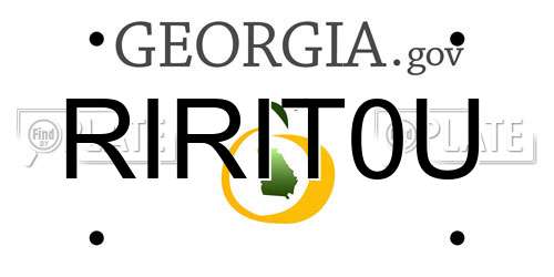 RIRIT0U Georgia License Plate