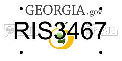 RIS3467 Georgia License Plate