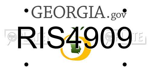 RIS4909 Georgia License Plate