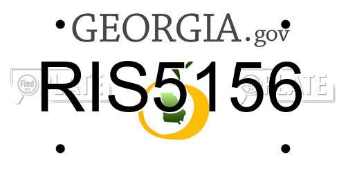 RIS5156 Georgia License Plate