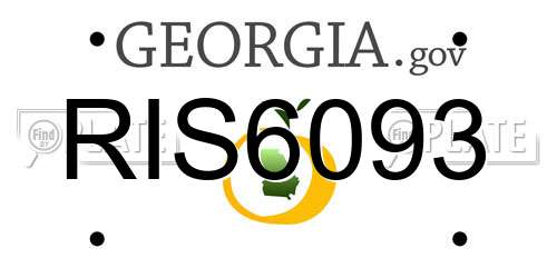 RIS6093 Georgia License Plate