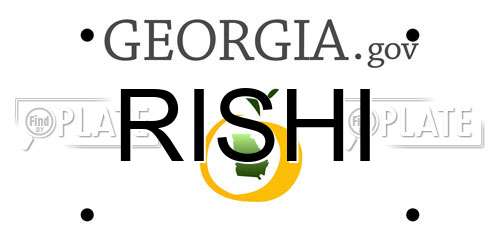 RISHI Georgia License Plate