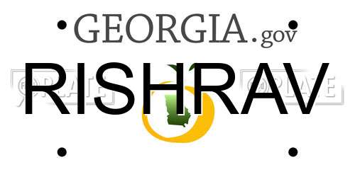 RISHRAV Georgia License Plate