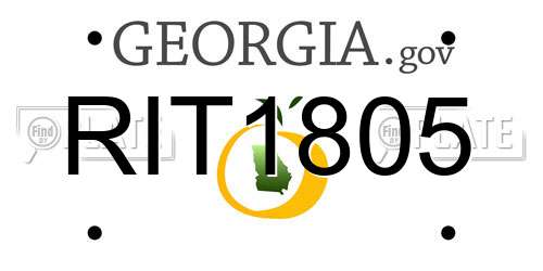 RIT1805 Georgia License Plate