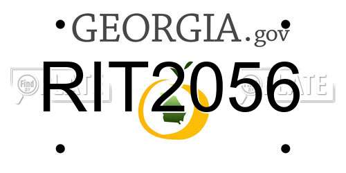 RIT2056 Georgia License Plate