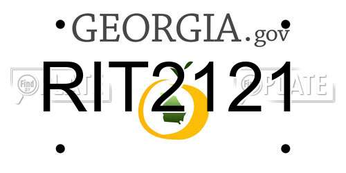 RIT2121 Georgia License Plate